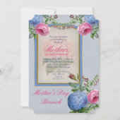 ヴィンテージアジスピンク | Blue Mother's Day Brunch 招待状 (正面)