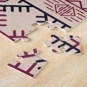 ヴィンテージアステカの部族の背景、民族のパターン。 ジグソーパズル (側面)