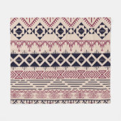 ヴィンテージアステカの部族の背景、民族のパターン。 フリースブランケット (正面(横))