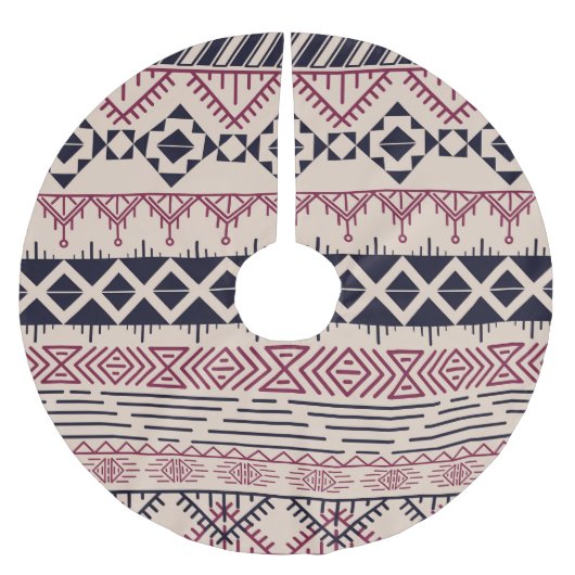 ヴィンテージアステカの部族の背景、民族のパターン。 ブラッシュドポリエステルツリースカート (正面)