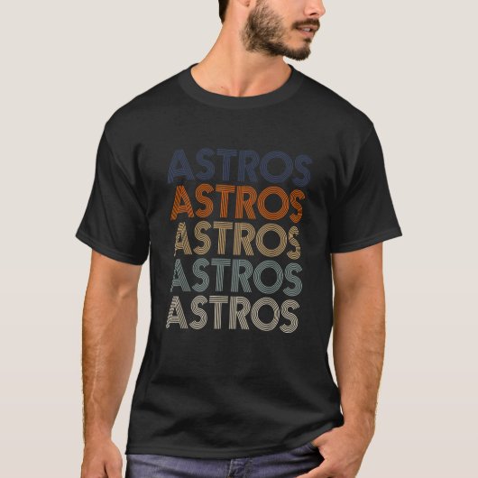 ヴィンテージアストロスネームthrowback 70s 80sレトロギフトM Tシャツ (正面)