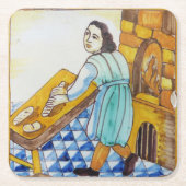 ヴィンテージアズレジョセラミック装飾瓦 スクエアペーパーコースター (正面)