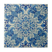 ヴィンテージアズレジョポルトガルの青い模様 タイル (正面)