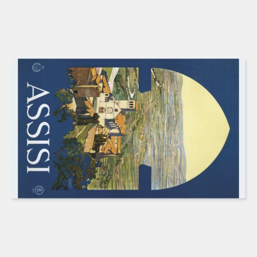 ヴィンテージアッシイタリアステッカー 長方形シール (正面)