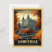 ヴィンテージアッシュビル，ノースカロライナ ポストカード (正面/裏面)