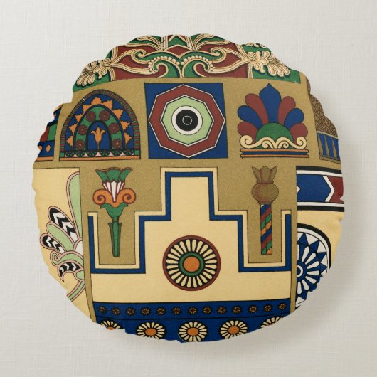 ヴィンテージアッシリアサン ラウンドクッション (正面)
