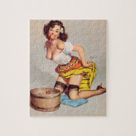 ヴィンテージアップボビングピンアップガール ジグソーパズル