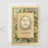 ヴィンテージアップルブロッサムティーステンドタイポグラフィ 招待状 (裏面)