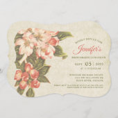 ヴィンテージアップルブロッサムブリデスメイド昼食会招待状 セーブザデート (正面/裏面)