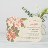 ヴィンテージアップルブロッサムブリデスメイド昼食会招待状 セーブザデート (スタンド正面)