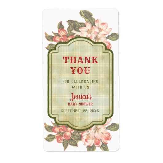 ヴィンテージアップルブロッサム&プレイド ラベル (正面)