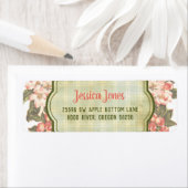 ヴィンテージアップルブロッサム&プレイド |差出人住所 ラベル (インサイチュ)