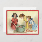 ヴィンテージアップルボビングハロウィーン ポストカード (正面/裏面)