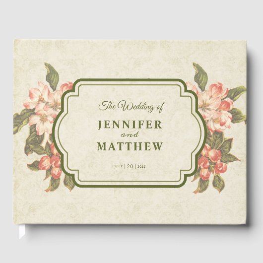 ヴィンテージアップル結婚ブロッサム ゲストブック (正面)