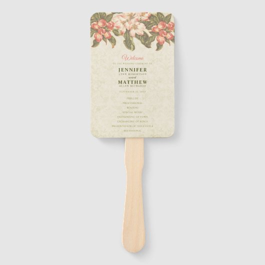 ヴィンテージアップル結婚ブロッサム ハンドファン (正面)