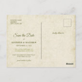 ヴィンテージアップル結婚ブロッサム |日付の保存 ポストカード (裏面)