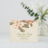 ヴィンテージアップル結婚ブロッサム |日付の保存 ポストカード (スタンド正面)