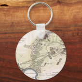 ヴィンテージアテネの地図(1784) キーホルダー (正面)