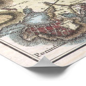 ヴィンテージアテネの地図(1784) ポスター (角)