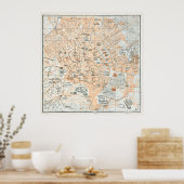 ヴィンテージアテネの地図（1890年） ポスター (キッチン)