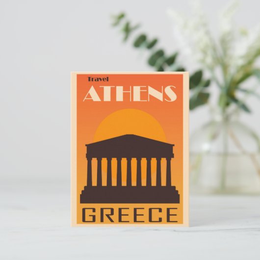 ヴィンテージアテネギリシャアクロポリス遺跡旅行 ポストカード (スタンド正面)