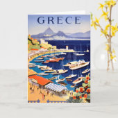 ヴィンテージアテネギリシャ旅行はがき カード (黄色い花)