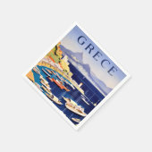 ヴィンテージアテネギリシャ旅行はがき スタンダードカクテルナプキン (角)