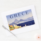 ヴィンテージアテネギリシャ旅行はがき 長方形シール (封筒)