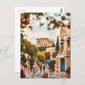 ヴィンテージアテネギリシャ旅行アート ポストカード (正面/裏面)