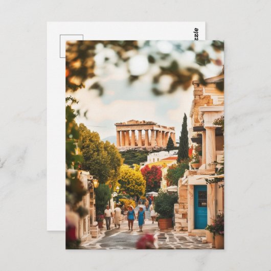 ヴィンテージアテネギリシャ旅行アート ポストカード (正面/裏面)