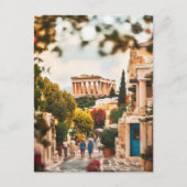 ヴィンテージアテネギリシャ旅行アート ポストカード (正面)
