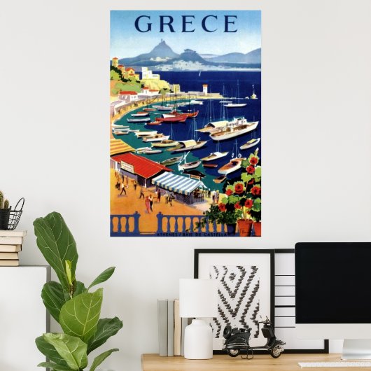 ヴィンテージアテネギリシャ旅行ポスター ポスター (ホームオフィス)