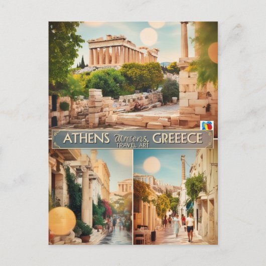 ヴィンテージアテネGreece Travel 3写真 ポストカード (正面)