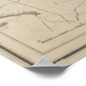 ヴィンテージアディロンダック山脈の地図(1874年) ポスター (角)