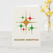 ヴィンテージアトミック1950s季節のごあいさつクリスマス カード (黄色い花)