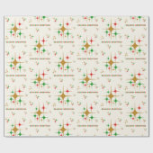 ヴィンテージアトミック1950s季節のごあいさつクリスマス ラッピングペーパー (フラット)