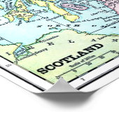ヴィンテージアトラスの地図 – スコットランド ポスター (角)
