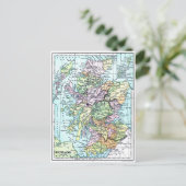 ヴィンテージアトラスの地図 – スコットランド ポストカード (スタンド正面)