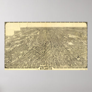 ヴィンテージアトランタ・ジョージアの写真地図(1919) ポスター