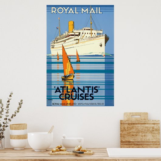 ヴィンテージアトランティス海ライナー旅行 ポスター (キッチン)