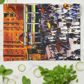 ヴィンテージアトランティックシティトレイン キッチンタオル (折り畳み)