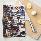 ヴィンテージアトランティックシティトレイン キッチンタオル (四つ折り)