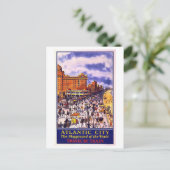 ヴィンテージアトランティックシティ旅行ポスター ポストカード (スタンド正面)