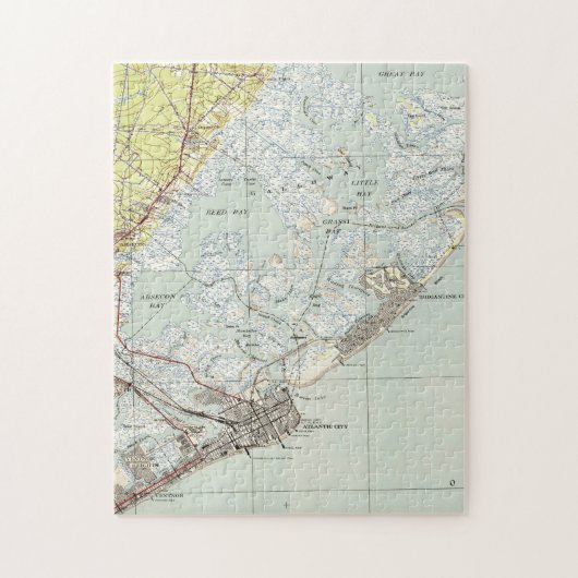ヴィンテージアトランティックシティNJの地図(1941年) ジグソーパズル (縦)