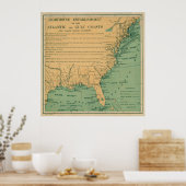 ヴィンテージアトランティック&ガルフコーストライトハウスマップ ポスター (キッチン)