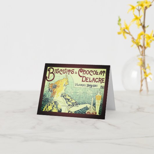 ヴィンテージアドビスケットショコラデレーカーノートカード カード (黄色い花)