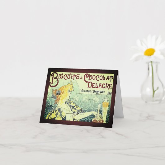 ヴィンテージアドビスケットショコラデレーカーノートカード カード (小さな植物)