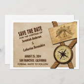 ヴィンテージアドベンチャーウェディングザデイト招待状 セーブザデート (正面/裏面)