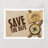 ヴィンテージアドベンチャーウェディング日付ポストカードの保存 案内ポストカード (正面)