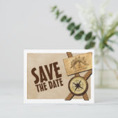 ヴィンテージアドベンチャーウェディング日付ポストカードの保存 案内ポストカード (スタンド正面)
